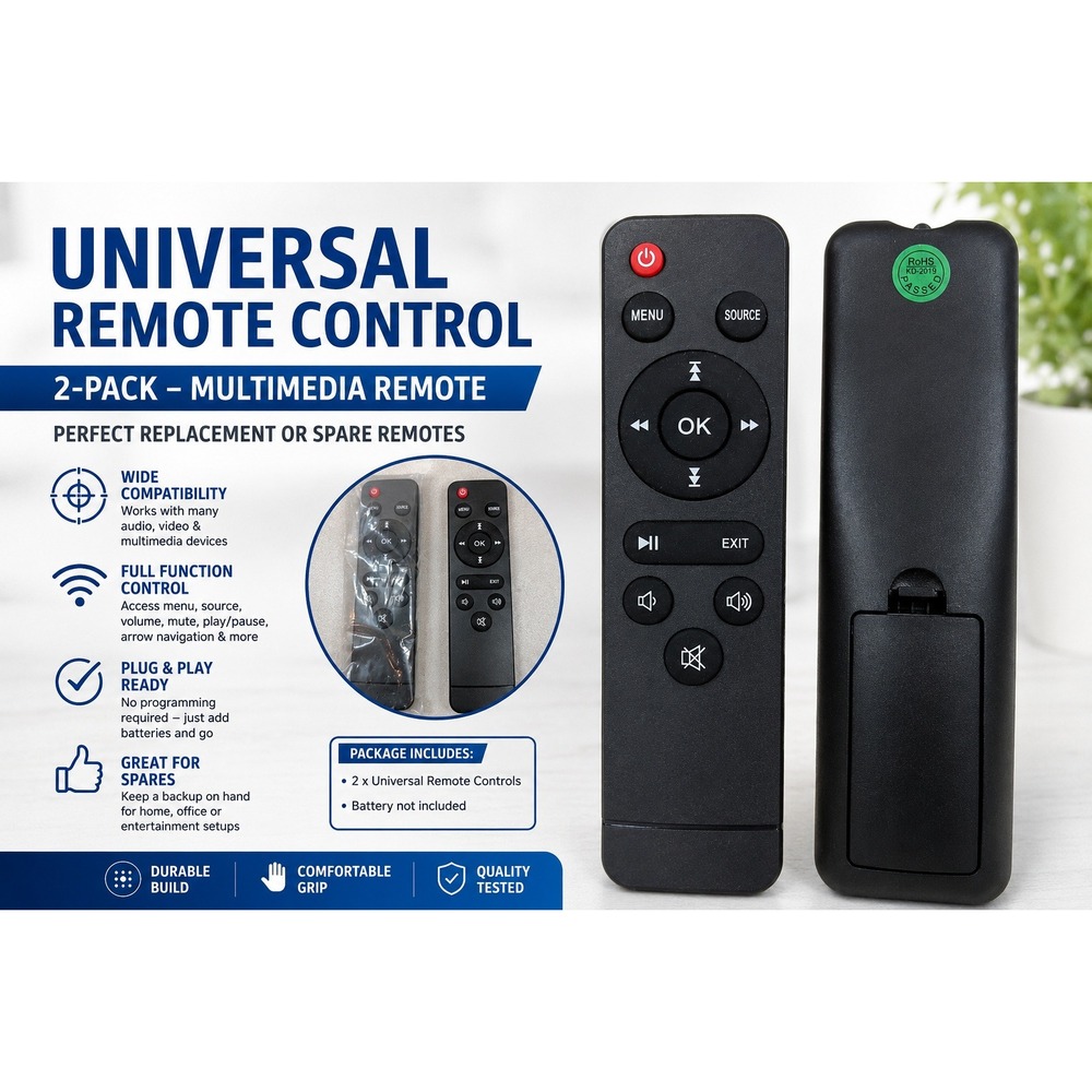Universal TV Remote Control Replacement for LED LCD Smart TV Media Player Black